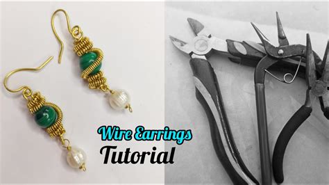 How To Make Wire Earrings With Malachite Wire Earrings Diy Handmade