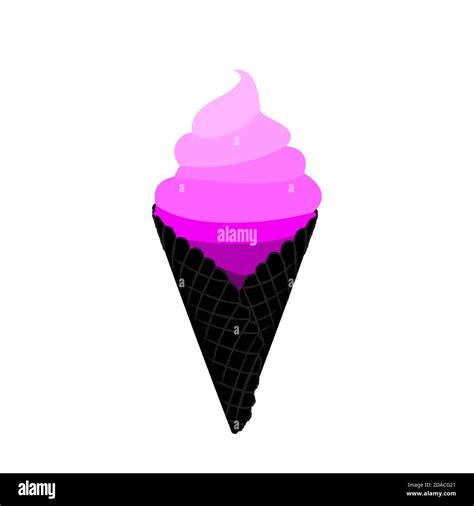 Pink Layers Strawberries Ice Cream In Black Trim Grey Charcoal Waffle