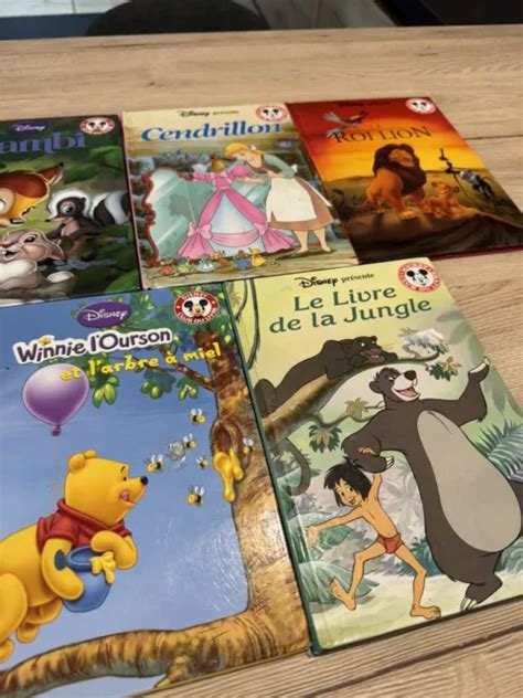 LOT DE 5 Livres Mickey Club Du Livre Bambi Cendrillon Roi Lion Libre