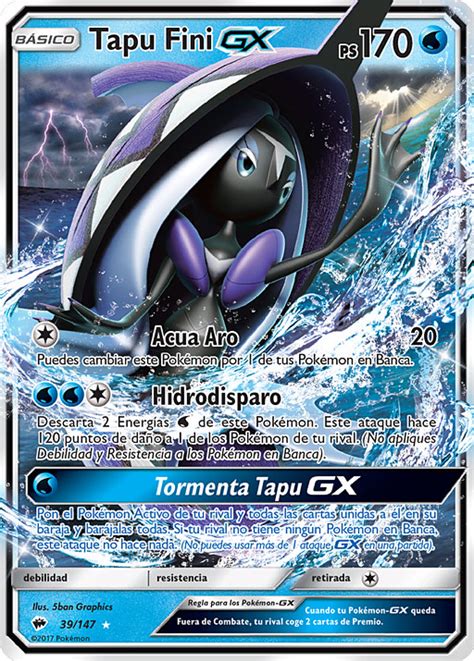 Tapu Fini GX 133 160 Sol y Luna Sombras Ardientes Pokémon Paraíso