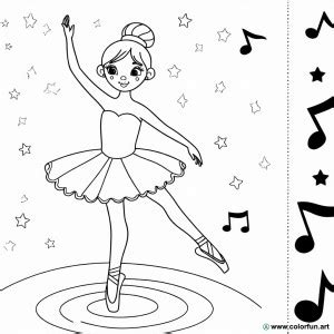 Coloriage d une danseuse classique à Télécharger ou à Imprimer gratuitement