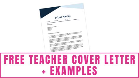 Free Teacher Cover Letter Examples