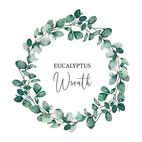 Eucalyptus Watercolor Wreath Green Eucalyptus Wedding Invite Wreath