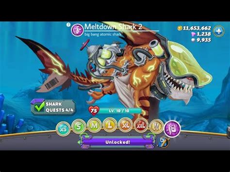 Hangry Sharks World New Meltdown Sharks New Skin Unlocked New Coming