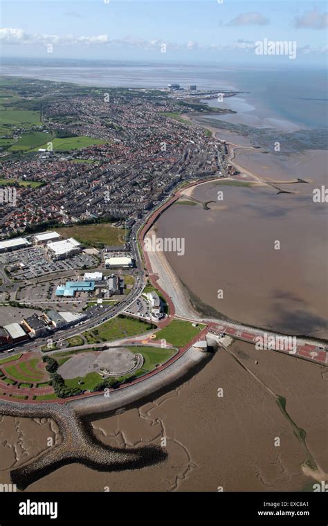 Aerial View Of The Lancashire Coast Looking South From Morecambe Uk