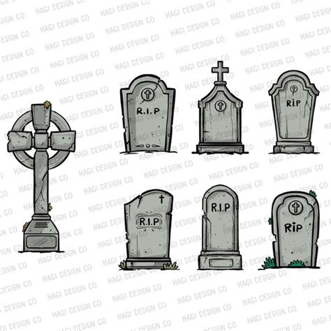 Sketch Tombstone Cliparts Halloween Graphics Grave Etsy Australia