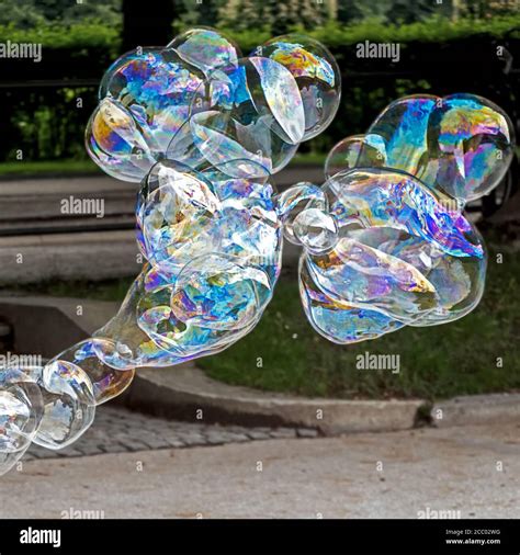 colorful iridescent large soap bubbles Stock Photo - Alamy