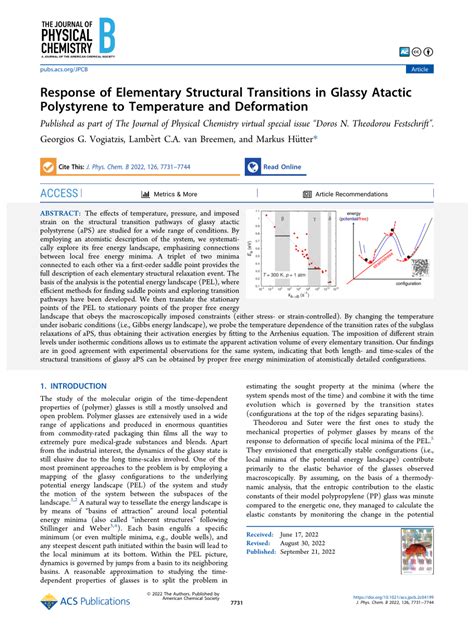 Pdf Response Of Elementary Structural Transitions In Glassy Atactic