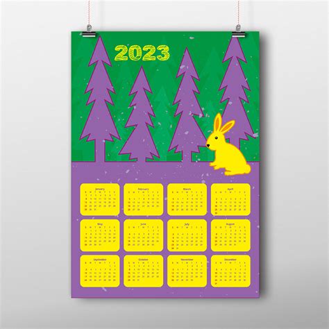 Calendar 2023, cartoon style. on Behance