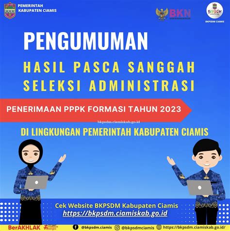 Pengumuman Hasil Pasca Sanggah Seleksi Administrasi Pppk Formasi Tahun 2023