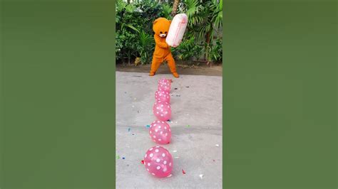 Funny Teddy Bear Popping Balloons Challenge By Using Load Bosta 😯😮😧