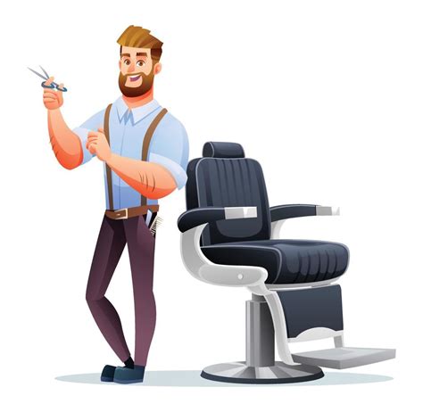 Professional barber character. Barber shop cartoon illustration ...