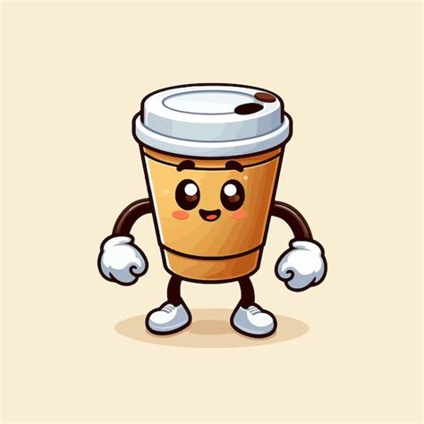 Premium Vector Coffee Cup Mascot Logo Coffee Cup Character Logo Tea