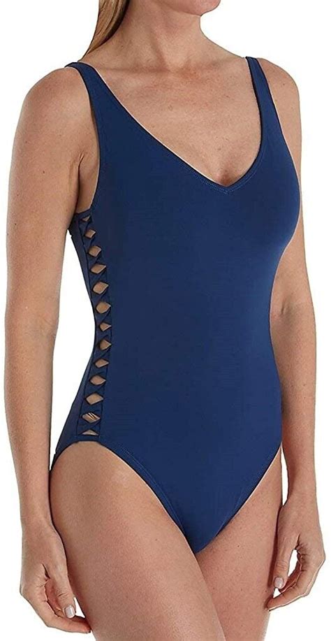 Bleu Rod Beattie Womens Twister Twisted Inset One Piece Swimsuit Size 8 Ebay