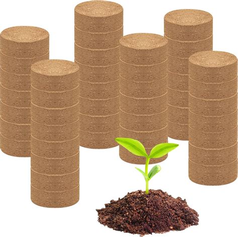 ZeeDix 50pcs 30mm Compressed Coco Coir Fiber Potting Soil Coir Medium