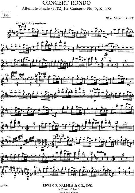 Rondo In D Major K 382 Mozart Wolfgang Amadeus IMSLP Free Sheet