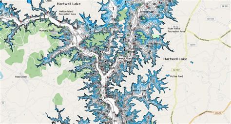 Hartwell Lake Nautical Chart And Depth Map