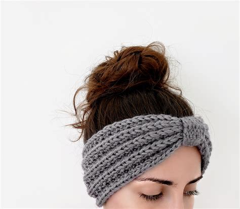 Seeded Rib Stitch Ear Warmer Knit Headband Pattern The Snugglery