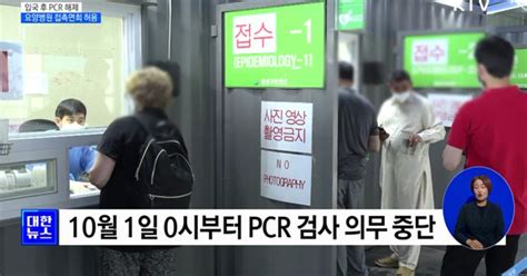 오늘부터 입국 후 Pcr 검사 의무 해제