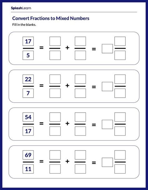 Decompose Fractions 3rd 4th Grades Understanding Decomposing Worksheets Library