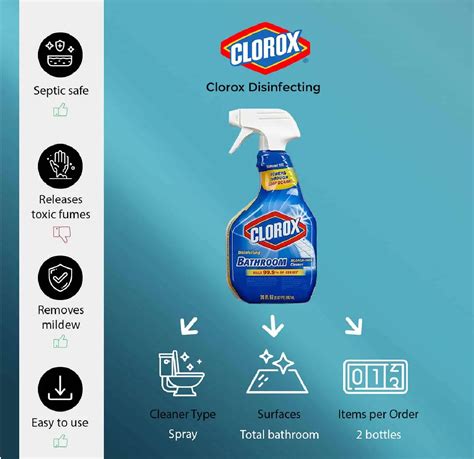 Clorox Disinfecting Bathroom Cleaner Economy Size 887ml Carlo Pacific