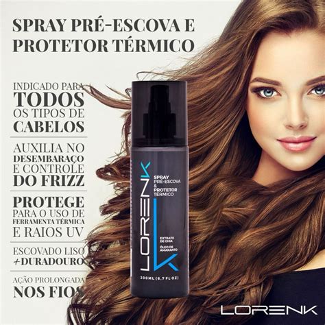 Melhor Protetor Térmico Efeito Liso - Spray Protetor Termico Capilar Lorenk - 200ml Efeito Liso | Shopee Brasil