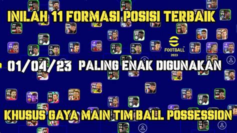 INILAH 11 FORMASI POSISI TERBAIK KHUSUS GAYA MAIN TIM BALL POSSESSION