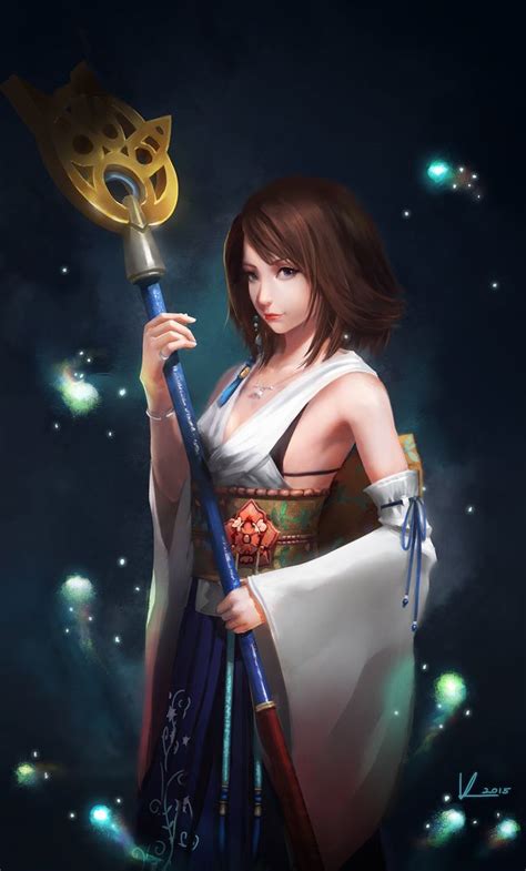 Final Fantasy X Yuna Fanart Illustration Wallpaper Yuna Semi