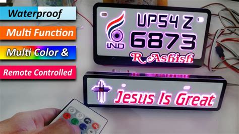 Led Number Plates Color Changing With Remote Control Number Plate