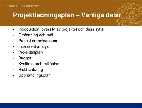 PPT Projektledning VBEF01 F ö rel ä sning 2 PowerPoint Presentation