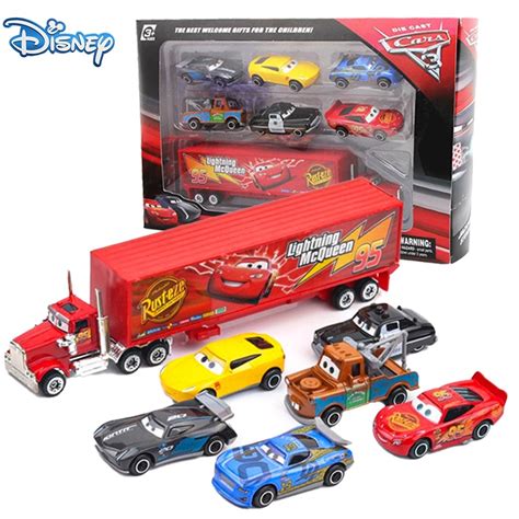 7Pcs set Carro 3 Relâmpago McQueen Disney Animation Mark Truck 1 55