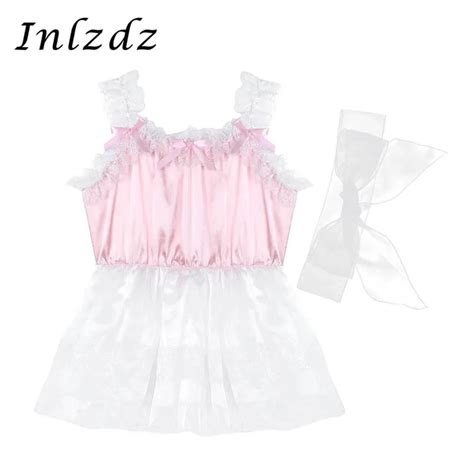 Mens Lingerie Sissy Crossdresser Dress Elastic Frilly Ruffled Sexy