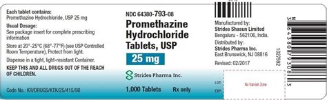 Promethazine Tablets Fda Prescribing Information Side Effects And Uses