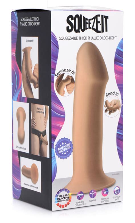 Squeezable Thick Phallic Dildo Beige O Kinky