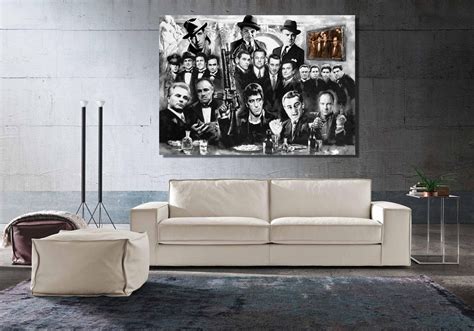 Movie Gangsters Canvas Wall Art Gangsters Canvas Print Godfather Poster