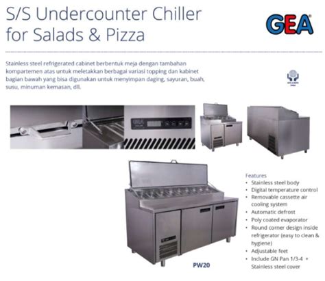 Jual Gea PW20 PW 20 PW 20 Stainless Steel Under Counter Chiller For