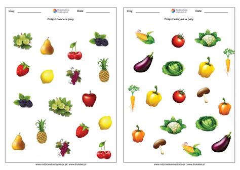 Warzywa I Owoce Karty Pracy Do Druku RodzicielskieInspiracje Pl