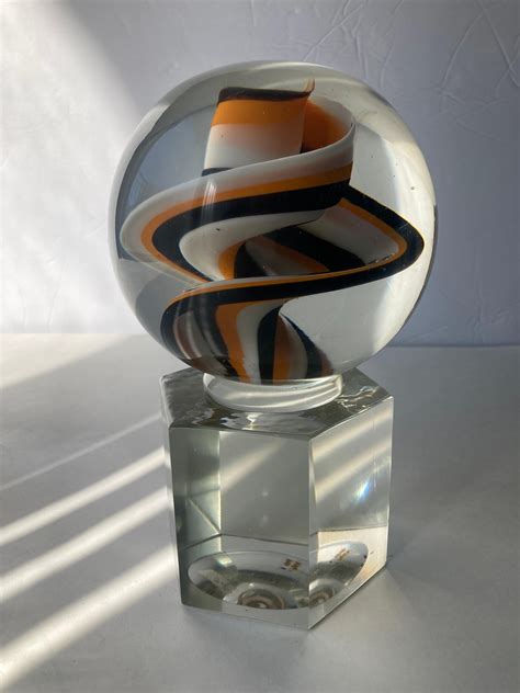 Venini Murano Glass Paperweight Abstract Sculpture Signed For Sale