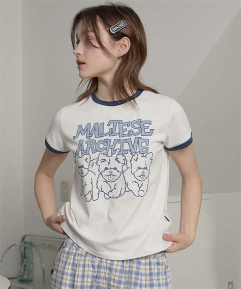 Musinsa Wai Kei Maltese Archive Line Graphic Ringer Short Sleeve T