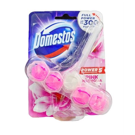 Domestos Power Toilet Rim Block Bleach Chlorine Pink Magnolia Upto