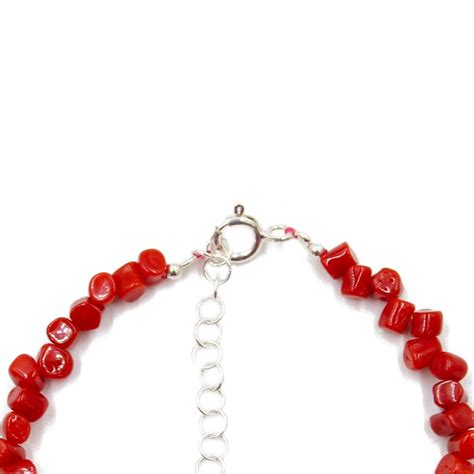 Bracelet En V Ritable Corail Rouge De M Diterran E