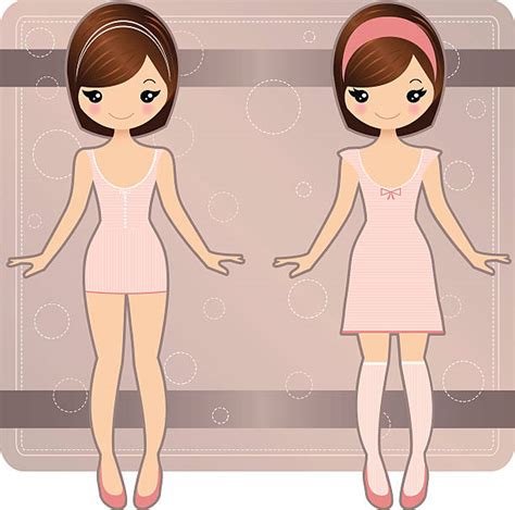 Twin Sisters Brunette Illustrations Royalty Free Vector Graphics