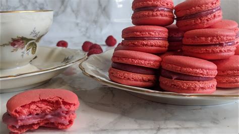 Raspberry French Macarons With White Chocolate Raspberry Ganache