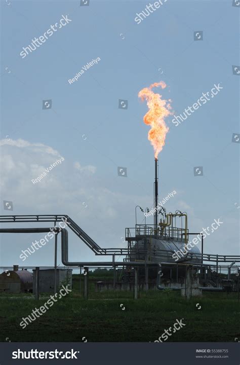 Gas Flaring Refinery Burning Gas Flare Stock Photo 55388755 | Shutterstock