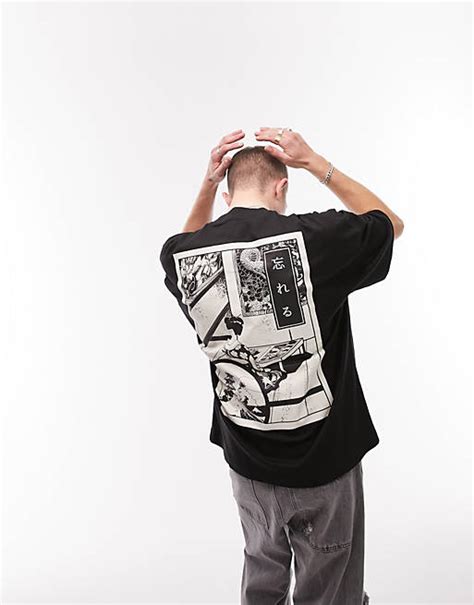 Topman Extreme Oversized T Shirt With Geisha Front And Back Print In