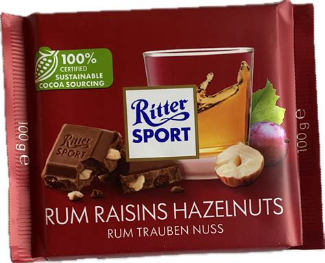 Czekolada Ritter Sport 100g Mleczna Rum Z Bakaliami Trauben Nuss