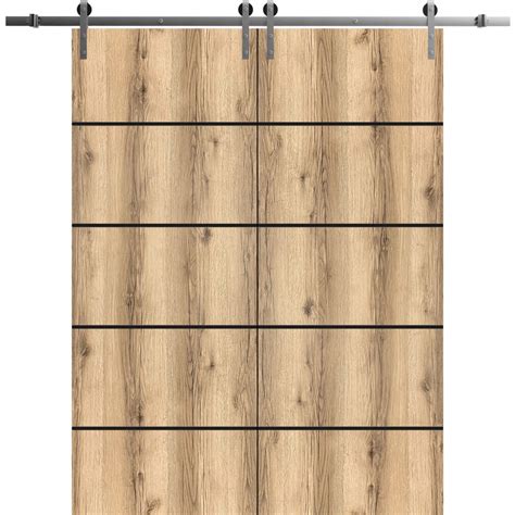 Sturdy Double Barn Door X Inches With Planum Oak With