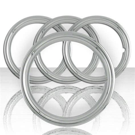 Set Of Four 16 Chrome Steel 1 12 Deep Wheel Trim Rings