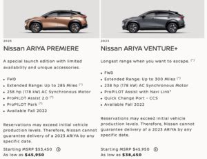 2023 Nissan Ariya Official Pricing And Info BurlappCar