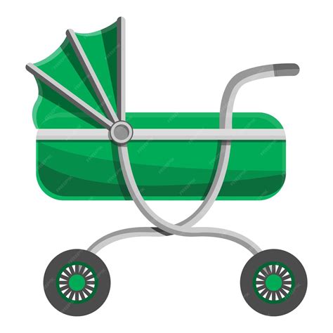 Premium Vector Green Baby Carriage Icon Cartoon Of Green Baby